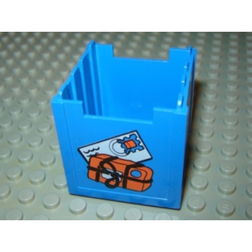 Деталь LEGO fabef1 Fabuland Mailbox 4 x 4 x 4 with Mail Envelope Pattern