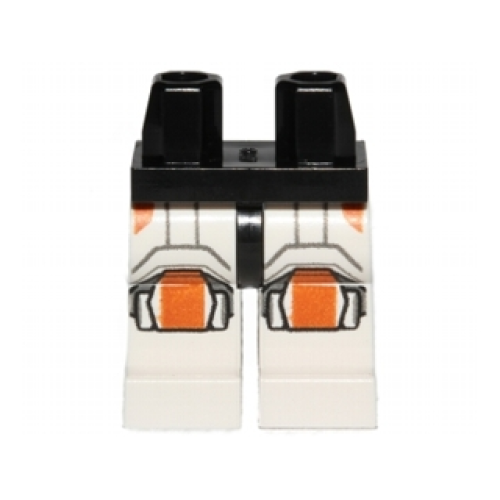 Деталь LEGO 970c01pb17 Hips and White Legs with SW Republic Trooper Armor with Orange Knee Pads Pattern