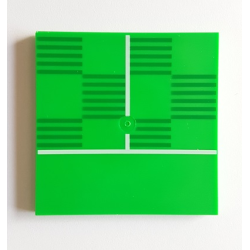 Tile 6 x 6 with Bottom Tubes with Soccer (Football) Pitch Halfway Line Pattern