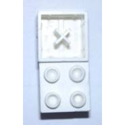 Minitalia Brick 2 x 2 with Bottom X Support - White