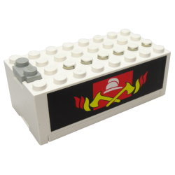 Electric 9V Battery Box Small with Fire Pattern on Both Sides (Stickers) - Set 6480