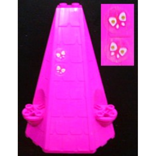 Деталь LEGO 33215pb02 Tower Roof 6 x 8 x 9 with 2 Butterflies Pattern (Stickers) - Set 7582
