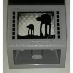 Slope, Inverted 45 2 x 2 with Flat Bottom Pin with Black Rectangles, Screen with SW Hoth AT-ATs Silhouettes Pattern (Sticker) - Set 7879