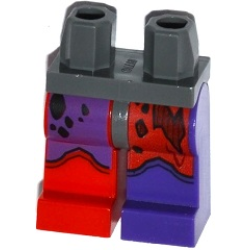 Hips and 1 Dark Purple Left Leg, 1 Red Right Leg with Tattered Red and Dark Purple Leggings and Boots Pattern Hips and 1 Dark Purple Left Leg, 1 Red Right Leg with Tattered Red and Dark Purple Leggings and Boots Pattern