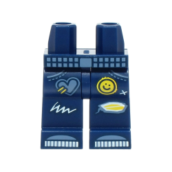 Hips and Legs with Sand Blue Belt, Jeans Pockets, and Shoes, Heart Patch, Yellow Smiley, Ripped Knee, White Zigzag Scribbles Pattern (BAM) Hips and Legs with Sand Blue Belt, Jeans Pockets, and Shoes, Heart Patch, Yellow Smiley, Ripped Knee, White Zigzag Scribbles Pattern (BAM)