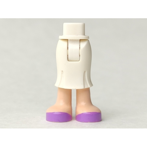 Деталь LEGO 92249c00pb02 Mini Doll Hips and Skirt Long, Light Nougat Legs and Medium Lavender Shoes Pattern - Thick Hinge