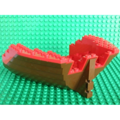 Деталь LEGO 2558c02 Boat, Hull Large Stern 14 x 16 x 5 1/3 with Red Top (2558 / 2559)