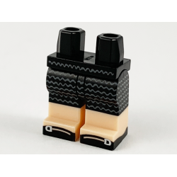 Hips and Light Nougat Legs with Black Dress with Wavy Lines and Black Sandals with Silver Buckles Pattern Hips and Light Nougat Legs with Black Dress with Wavy Lines and Black Sandals with Silver Buckles Pattern