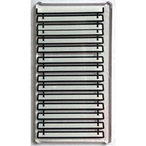 Деталь LEGO 57895pb116 Glass for Window 1 x 4 x 6 with Venetian Blinds Down Pattern (Sticker) - Set 21336