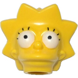 Minifigure, Head, Modified Simpsons Lisa Simpson with Wide Eyes Pattern
