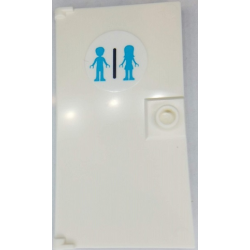 Door 1 x 4 x 6 with Stud Handle with Medium Azure Male and Female Friends Mini Dolls Silhouettes, Unisex Restroom Pattern (Sticker) - Set 41430 Door 1 x 4 x 6 with Stud Handle with Medium Azure Male and Female Friends Mini Dolls Silhouettes, Unisex Restroom Pattern (Sticker) - Set 41430