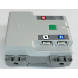 Electric Battery Box Powered Up Bluetooth Hub with Dark Bluish Gray Bottom - Clip Opening with Letters A, B, C and D on Dark Bluish Gray Background Pattern (Stickers) - Set 42099