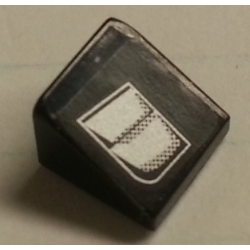 Slope 30 1 x 1 x 2/3 with Silver Vent Holes Pattern Model Right Side (Sticker) - Set 8154