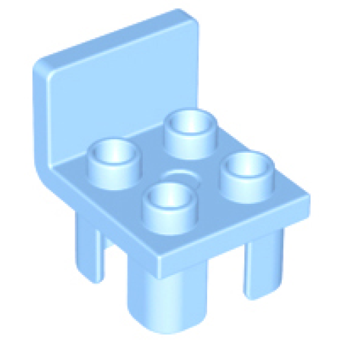 Деталь LEGO 6478 Duplo, Furniture Chair with 4 Studs and Squared Back - Bright Light Blue