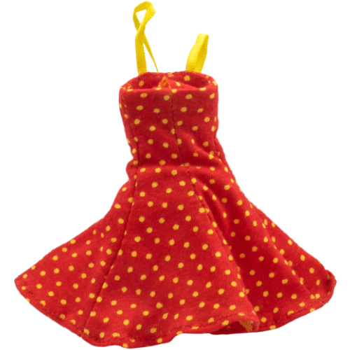 Деталь LEGO 72107 Scala, Clothes Female Dress with Yellow Straps and Polka Dot Pattern