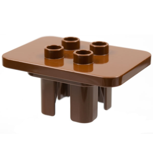 Деталь LEGO 6479 Duplo, Furniture Table Square with 4 Top Studs - Brown