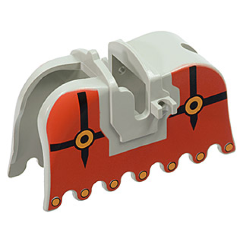Деталь LEGO 2490pb01 Horse Barding, Ruffled Edge with Fright Knights Pattern