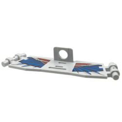 Minifigure Wings Mechanical Extended with Neck Bracket and Bar Handles on Ends with Silver, Dark Red, and Dark Blue Details Pattern