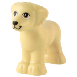 Dog, Friends Style, Shaggy Fur, Ears, and Tail with Medium Nougat Eyes and Black Nose Pattern (Grace) Dog, Friends Style, Shaggy Fur, Ears, and Tail with Medium Nougat Eyes and Black Nose Pattern (Grace)