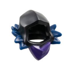 Minifigure, Headgear Hood with Molded Dark Blue Spiked Collar and Printed Dark Purple Scarf Pattern Minifigure, Headgear Hood with Molded Dark Blue Spiked Collar and Printed Dark Purple Scarf Pattern