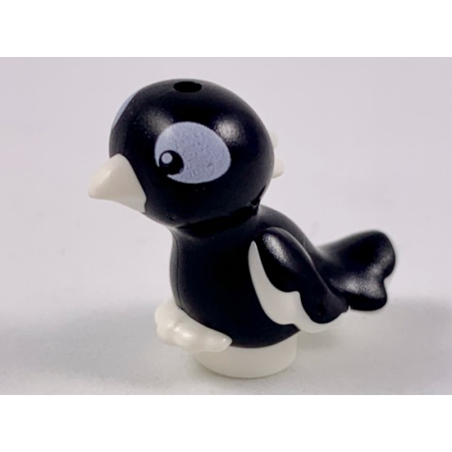 Деталь LEGO 35074pb04 Bird, Friends Style, Feet Joined with Molded White Beak, Feathers and Toes and Printed Eyes and White Eye Patches Pattern