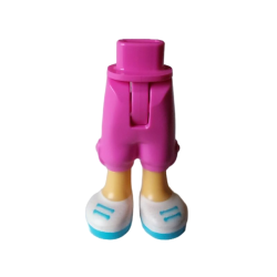 Mini Doll Hips and Trousers Cropped with Molded Medium Tan Legs and Printed White Shoes with Medium Azure Soles and Laces Pattern - Thin Hinge