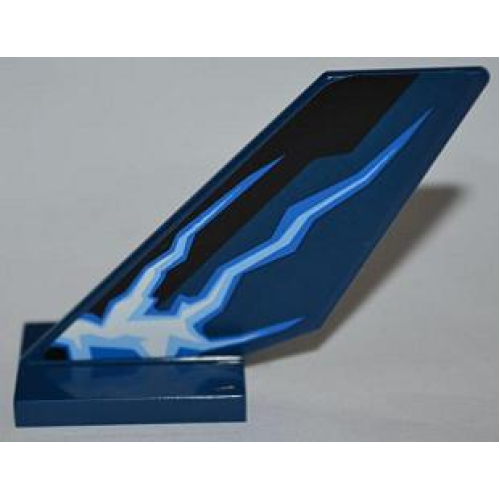 Деталь LEGO 6239pb035L Tail Shuttle with Lightning Pattern Model Left Side (Sticker) - Set 9442