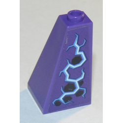 Slope 75 2 x 2 x 3 Double Convex with Dark Purple Spots and Medium Blue and White Electricity Pattern Model Right Side (Sticker) - Set 70353 Slope 75 2 x 2 x 3 Double Convex with Dark Purple Spots and Medium Blue and White Electricity Pattern Model Right Side (Sticker) - Set 70353