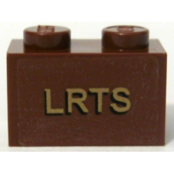 Brick 1 x 2 with Gold 'LRTS' Pattern (Sticker) - Set 10194 Brick 1 x 2 with Gold 'LRTS' Pattern (Sticker) - Set 10194