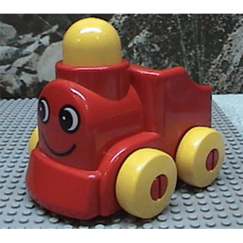Деталь LEGO 31155pb01 Primo Vehicle Train Choo Choo Engine with Wheels with Face with Smile Pattern - Red