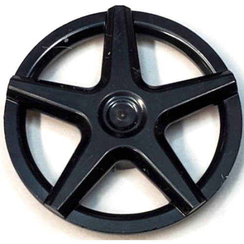 Деталь LEGO 72210a Wheel Cover 5 Spoke - for Wheel 72206pb01 - Black