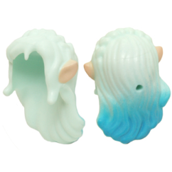 Mini Doll, Hair Long Wavy with Dark Azure Tips, Braid, Bangs and Light Nougat Elves Ears Pattern