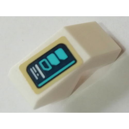 Деталь LEGO 28192pb003 Slope 45 2 x 1 with Cutout without Stud with Control Panel Buttons Pattern (Sticker) - Set 76130