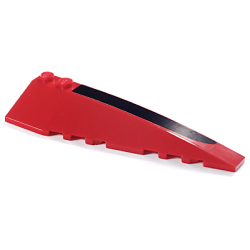 Wedge 10 x 3 Right with Black and Red Trim Pattern (Sticker) - Set 8652