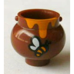 Minifigure, Utensil Pot Small with Handle Holders and Dripping Honey and Bee Pattern