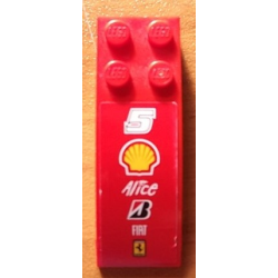 Slope, Curved 6 x 2 with Number 5, Shell, Alice, Bridgestone, Fiat, and Ferrari Logos Pattern (Sticker) - Set 8144-2