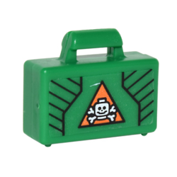 Minifigure, Utensil Briefcase with Black Lines and White Skull and Crossbones in Orange Triangle Pattern (Sticker) - Set 76050