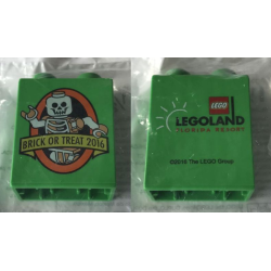 Duplo, Brick 1 x 2 x 2 with Brick or Treat 2016 LEGOLAND Florida Resort Skeleton Pattern Duplo, Brick 1 x 2 x 2 with Brick or Treat 2016 LEGOLAND Florida Resort Skeleton Pattern