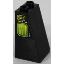 Slope 75 2 x 2 x 3 - Hollow Studs with Lime and Yellow Screens and Light Bluish Gray and Yellow Buttons Pattern Model Right Side (Sticker) - Set 8105