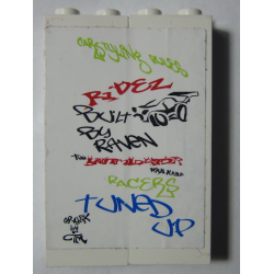 Stickered Assembly 4 x 1 x 5 with 'RIDEZ' Graffiti Pattern (Sticker) - Set 8681 - 2 Brick 1 x 2 x 5 Stickered Assembly 4 x 1 x 5 with 'RIDEZ' Graffiti Pattern (Sticker) - Set 8681 - 2 Brick 1 x 2 x 5