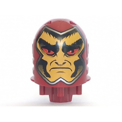 Large Figure Head, Knights Kingdom with Black Bushy Eyebrows, Red Eyes, and Yellow Face Pattern (Lord Vladek) Large Figure Head, Knights Kingdom with Black Bushy Eyebrows, Red Eyes, and Yellow Face Pattern (Lord Vladek)