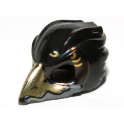 Minifigure, Headgear Mask Bird (Raven) with Gold Beak and Gold Markings Pattern Minifigure, Headgear Mask Bird (Raven) with Gold Beak and Gold Markings Pattern