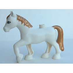 Duplo Horse with Gold Mane and Tail, Eyelashes Pattern