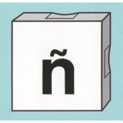 Duplo, Tile 2 x 2 with Black Lowercase Letter n with Tilde (ñ) Pattern Duplo, Tile 2 x 2 with Black Lowercase Letter n with Tilde (ñ) Pattern
