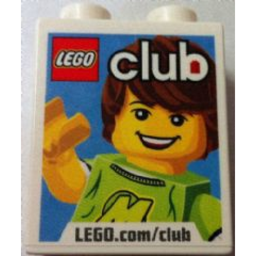 Деталь LEGO 4066pb461 Duplo, Brick 1 x 2 x 2 with LEGO Club LEGO.com/club and Max Pattern