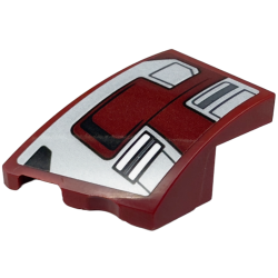 Wedge 3 x 2 Left No Studs with Silver Armor Plates and Black Lines Pattern (Sticker) - Set 76247