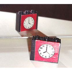 Stickered Assembly 3 x 1 x 2 with Clock Pattern on Both Sides (Stickers) - Set 379-1 - 2 Brick 1 x 3