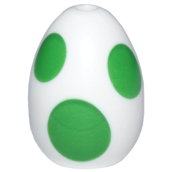 Egg with Small Pin Hole with Bright Green Spots Pattern (Super Mario Yoshi Egg)