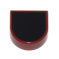 Tile, Round 1 x 1 Half Circle Extended with Black Surface Pattern Tile, Round 1 x 1 Half Circle Extended with Black Surface Pattern