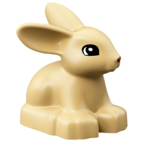 Деталь LEGO dupbunnypb02 Duplo Bunny / Rabbit Head Turned Left with Eyes Top Semicircular and Reddish Brown Nose Pattern